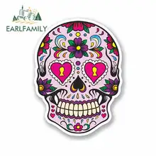 EARLFAMILY 13cm x 13cm Cartoon Anime Sugar Skull Car Stickers Vinyl JDM Bumper Trunk Truck Graphics Bumper Decal