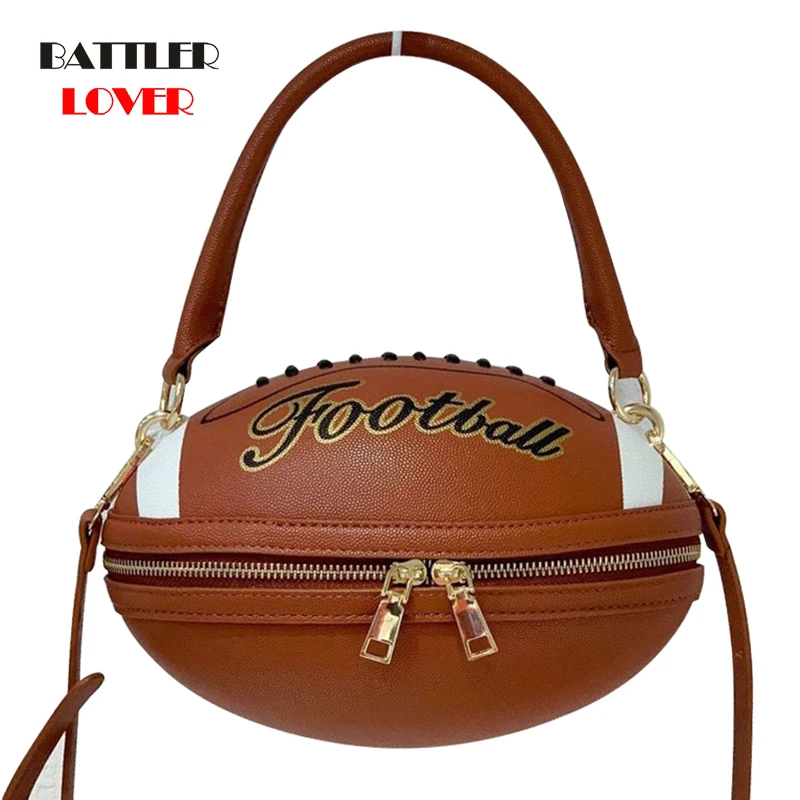 

Fashionable Football Style Crossbody Bag for Women 2020 Shoulder Bags Rugby Style Purses and Handbags Leahter Designer Ball Tote