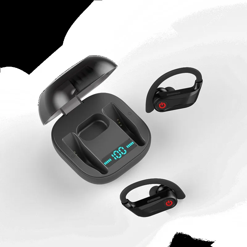 Новая bluetooth-гарнитура 5,0 Беспроводная спортивная водонепроницаемая крепление наушников с Bluetooth наушниками с цифровым дисплеем зарядная коробка fone de ouvido