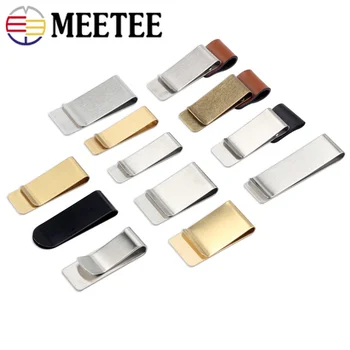 

Meetee 2pc Retro Pure Copper Stainless Steel Pen Holder Clip Buckle DIY Metal Money Clips Multipurpose Bill Holders Fit Gift