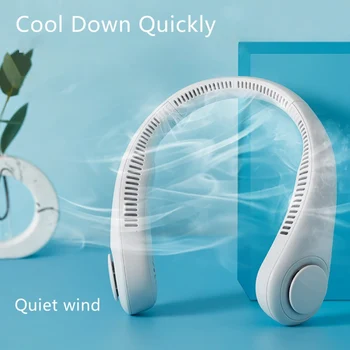 

2020 Mini USB Portable Fan Rechargeable Wearable Fan Handheld Air Cooler Conditioner For Room 360° Cooling Headphone Design Fan