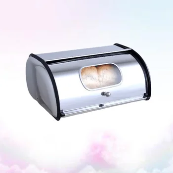 

1pc Bread Storage Case Container Kitchen Bread Box Kitchen Gadget for Bakery (Small Size 34X23X14.5CM with Window with Handle Si