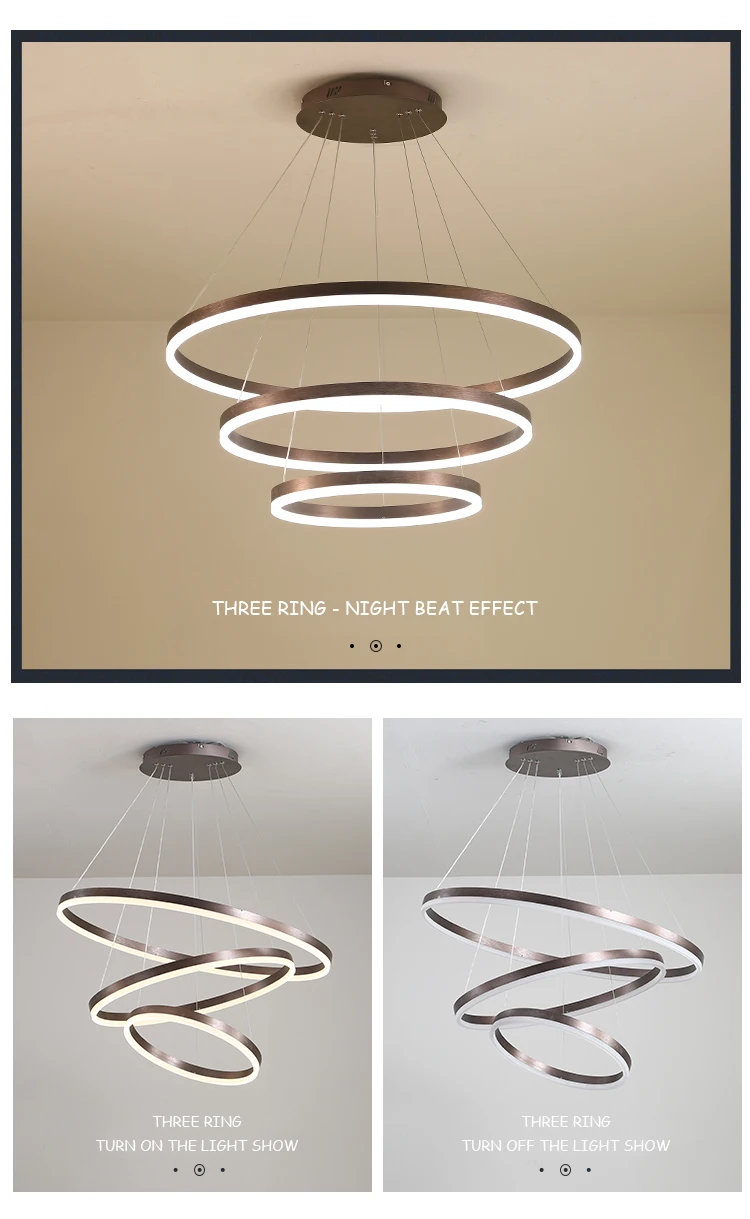 Nordic LED ring lamp with remote control indoor lighting for home decoration living room dining room bedroom kitchen stairs flower chandelier