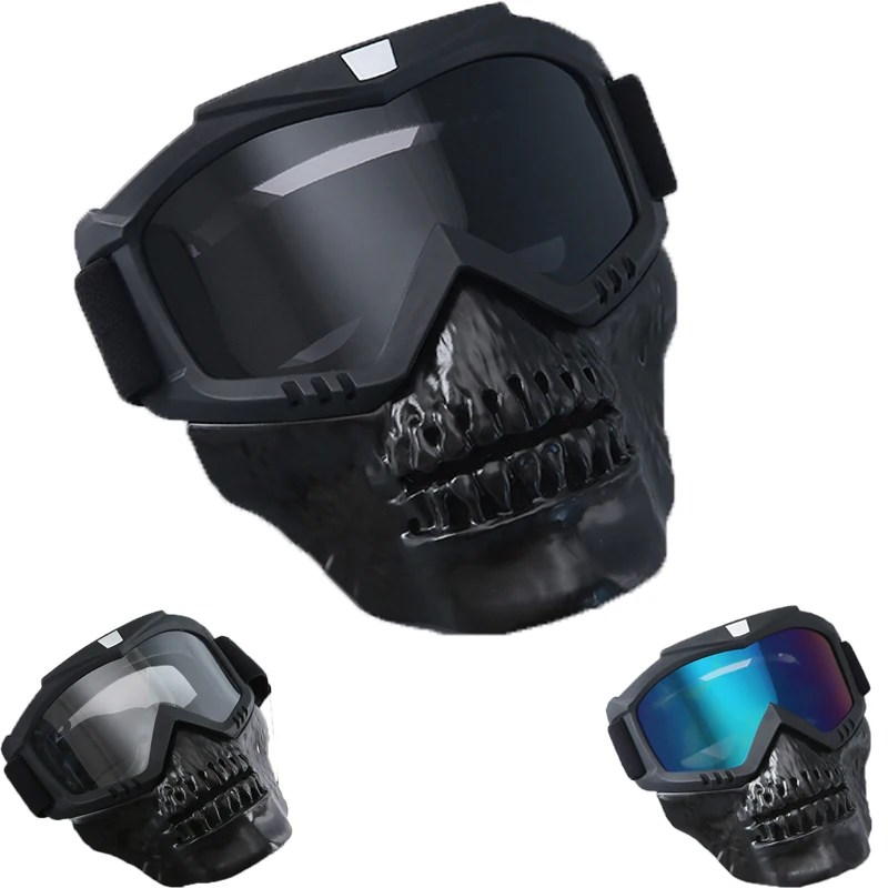 

Tactical Airsoft Mask for Paintball Safety Shooting Military Hunting Masks with Goggles Breathable Combat Cs Wargame Skull Masks