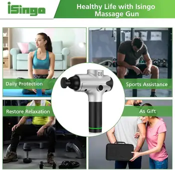 

Electric Muscle Massager 20 Speeds Therapy Fascia Massage Gun Deep Vibration Muscle Relaxation Fitness Equipment 6Heads with Bag