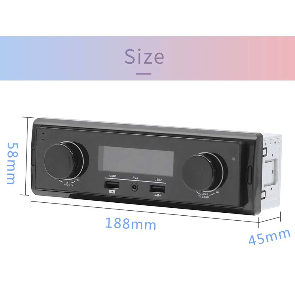 NoEnName_Null авто радио 1Din в тире MP3-плеер Bluetooth FM Музыкальный автомобильный стерео слот AUX вход USB/зарядка 12 В Авторадио