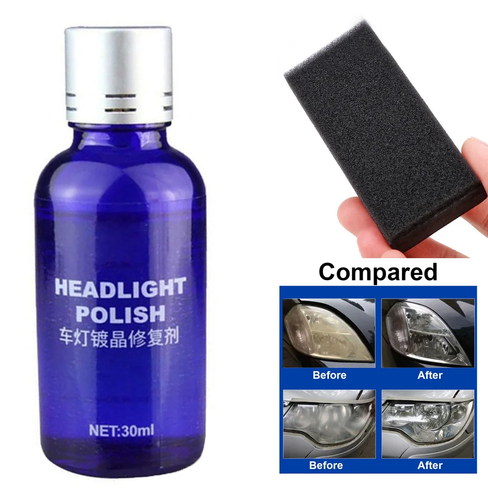 30ML 9H Hardness Auto Car Headlight Len Restorer Repair Liquid Polish Cleaning Washing Tool Light R