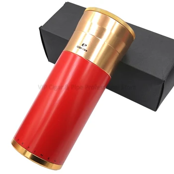 

COHIBA Metal Cigar Jar Cigar Tube 5 Cigars Humidor Travel Cigar Tube Case With Bulit-in Humidifier Portable Smoking Tool