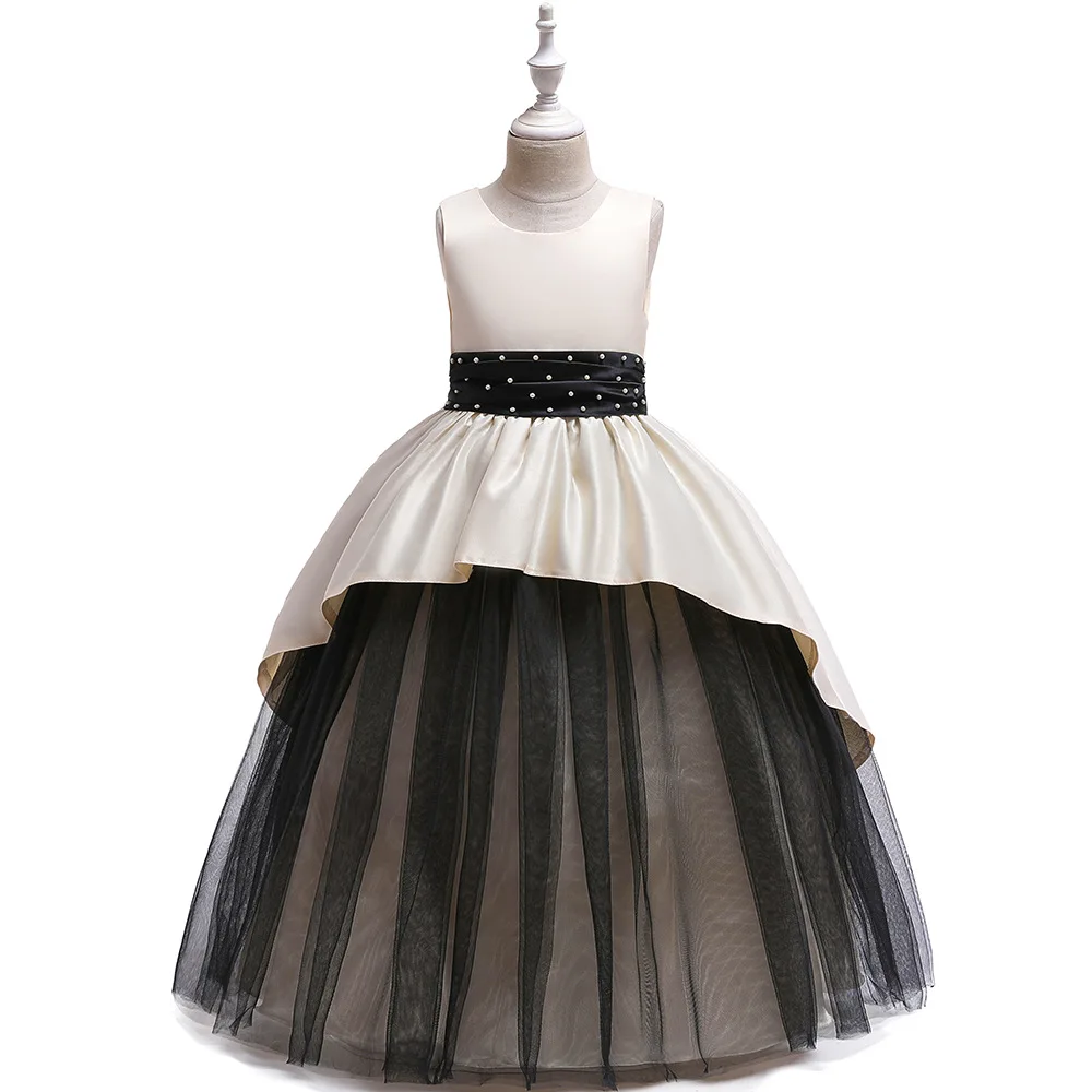 Г., Дамское Платье Платья с цветочным узором для девочек детская одежда для свадебной вечеринки бальное платье принцессы для первого причастия Vestido Comunion - Цвет: Шампанское