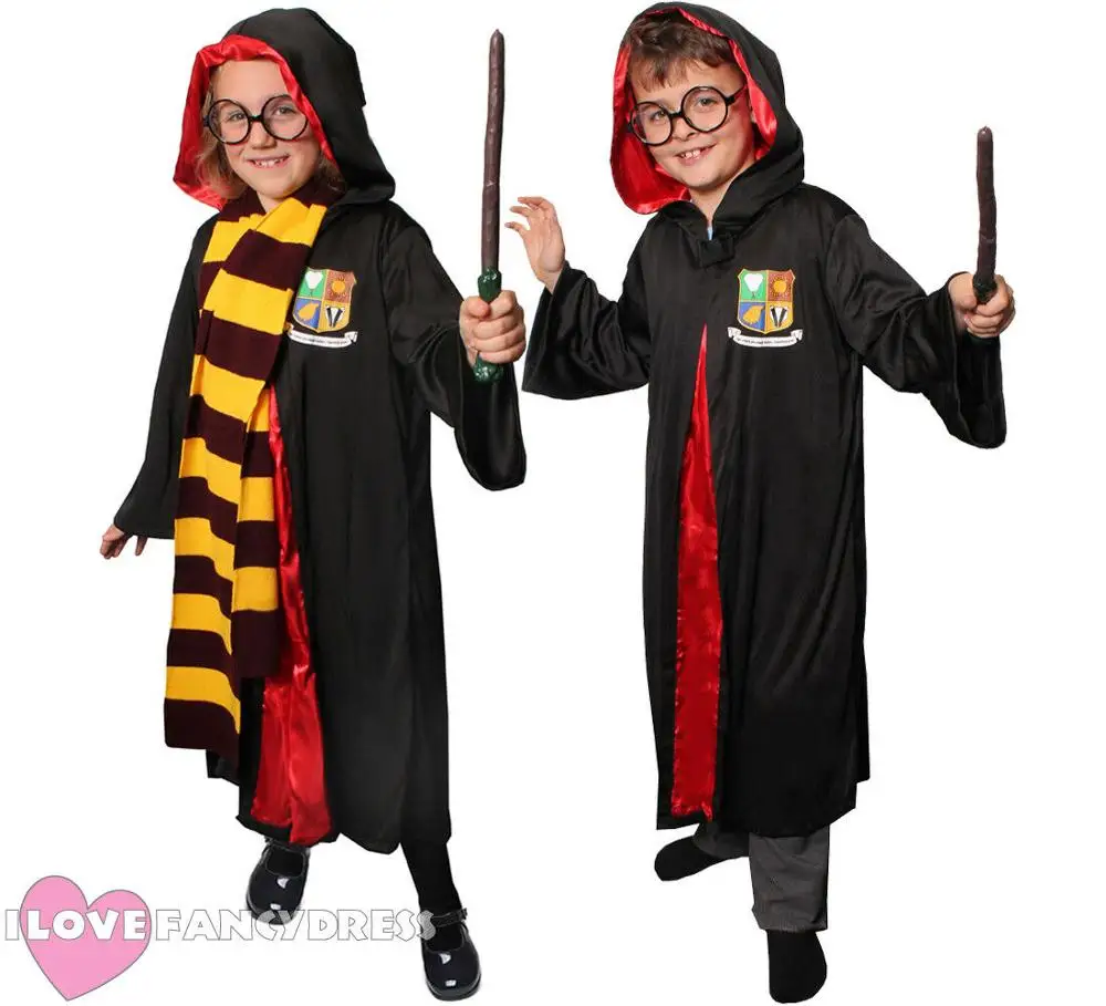 Wizard Wand Tie Glasses Kit Fancy Dress Costume Book Day School Boys Girls