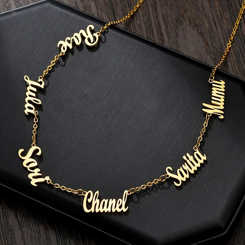 Trendy Custom Multiple Names Necklace 