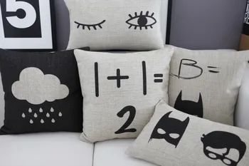 

45/50/60/40x60/50x70cm simple batman Robin linen pillowcase sofa cushion cover for pillow decorative rainy pillow case 1+1=2