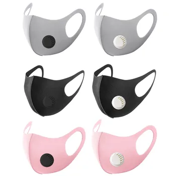 

6pc Children's Smoke Kids Adult Waterproof Sponge mondkapjes 3d Reusable -pollution Cover Elastic Earloop Breathing masque