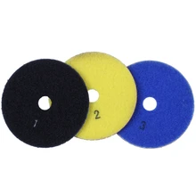 Fashion3 Pieces 100Mm Diamond Flexible Wet & Dry Polishing Pads 3 Step Floor Polish For Stone Marble Tile