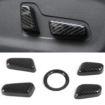 

For Hyundai Tucson 2016 2017 2018 2019 ABS Carbon Fiber Interior Accessories Car Seat Adjustment Cover Trim 5pcs Car Styling