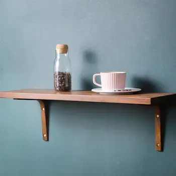 

1Pc Shelf Brackets Solid Wood Shelf Holders Wall Mounted Shelves Support