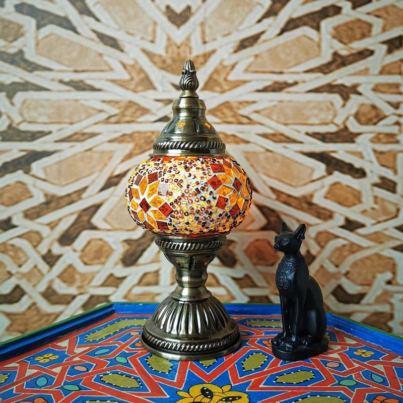 luminária de mesa em mosaico lâmpada vintage artesanal de vidro mosaico romântico para cama mosaicos