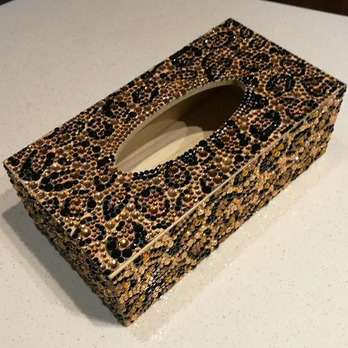 Алмазная картина коробка для салфеток трехмерная ручная работа АРТ косметический диспенсер для салфеток Детский DIY пазл мультфильм домашний декор - Цвет: leopard