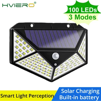 

100 LED Solar Light Outdoor Solar Lamp Powered Sunlight Waterproof PIR Motion Sensor Street Light wall lamp for outdoor Garden