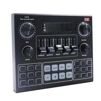 

Bluetooth Professional Live Sound Card Reverb Effect Condenser Live Stream Sound Card Set Studio Recording Equipment
