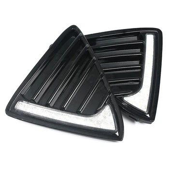 

NEW-Car Daytime Running Light DRL LED Fog Lamp Cover with Yellow Turning Signal Functions for Ford Focus 3 MK3 2012-2015