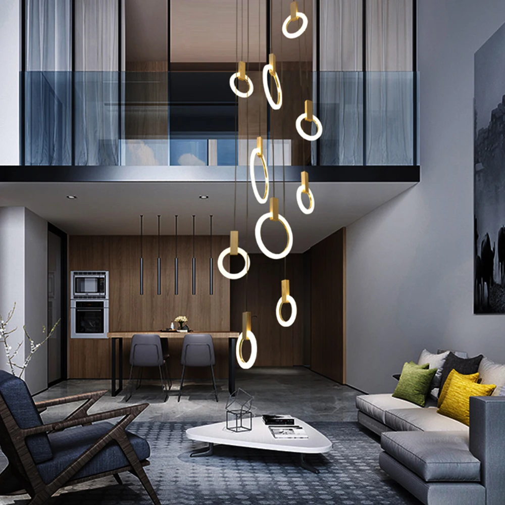 

Loft Global Tube Art Deco Pendant Lighting Modern Decor for Living Room Hotel Meeting Gallery wood Lamp Fixture