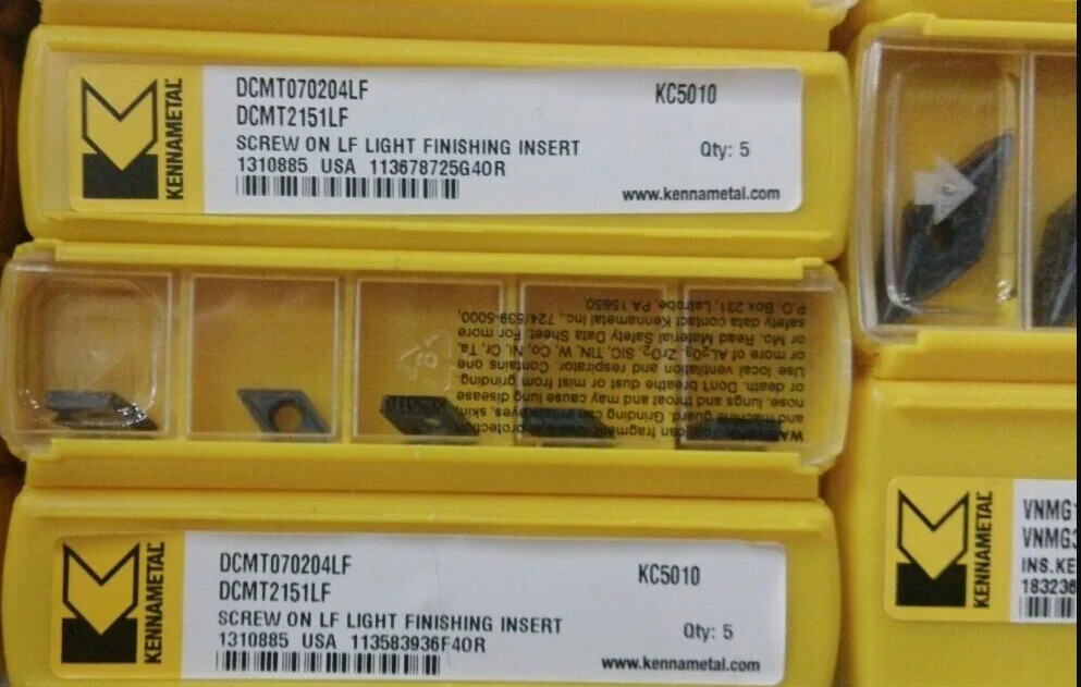 10 шт. KENNAMETAL твердосплавная вставка DCMT070204LF KC5010