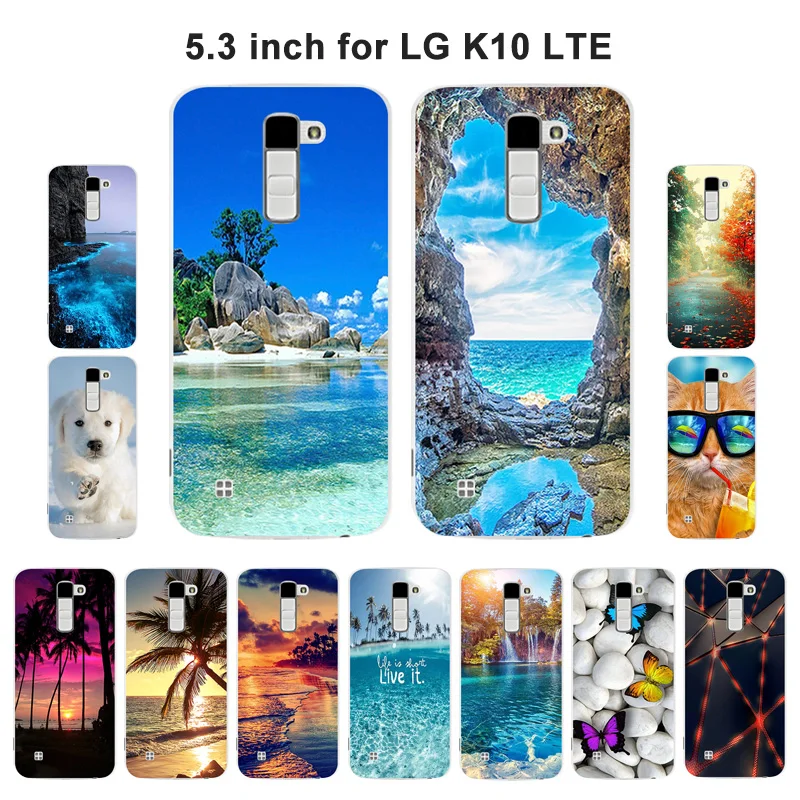 Мягкая Силиконовая обложка чехол для LG K10 LTE K420N K430 K430ds F670 телефона пейзаж Печатный