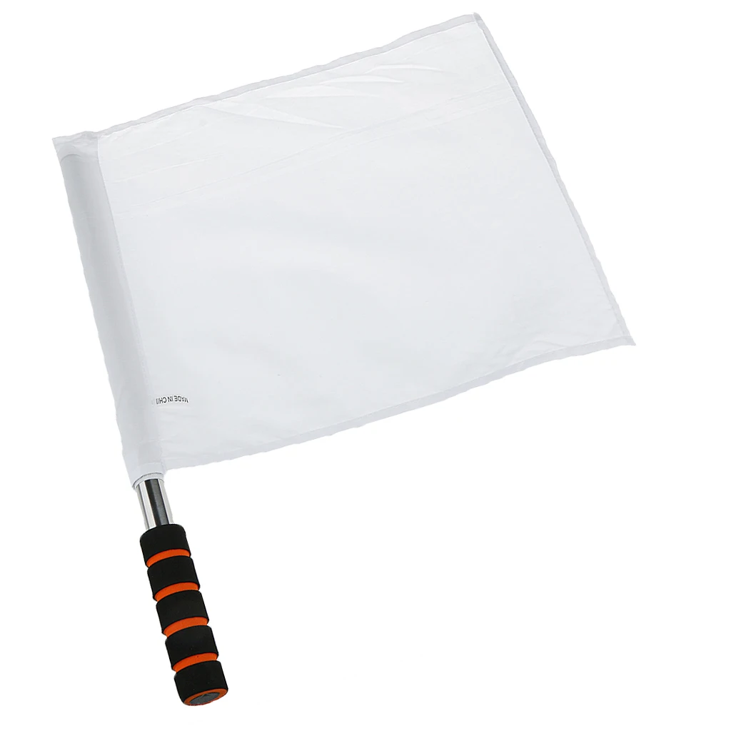 2 Pieces Portable Durable Sports Football Soccer Hockey Rugby Linesman Referee Flags Equipment 37 x 32.7 cm