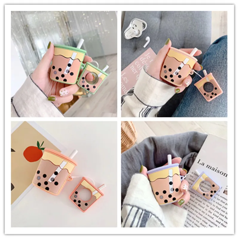 Чехол для AirPods Box Boba Milk Tea беспроводной чехол наушников Airpods 2 защитный милая