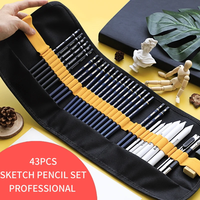 18pcs Sketching Pencils Case Marco Professional Drawing Kit with