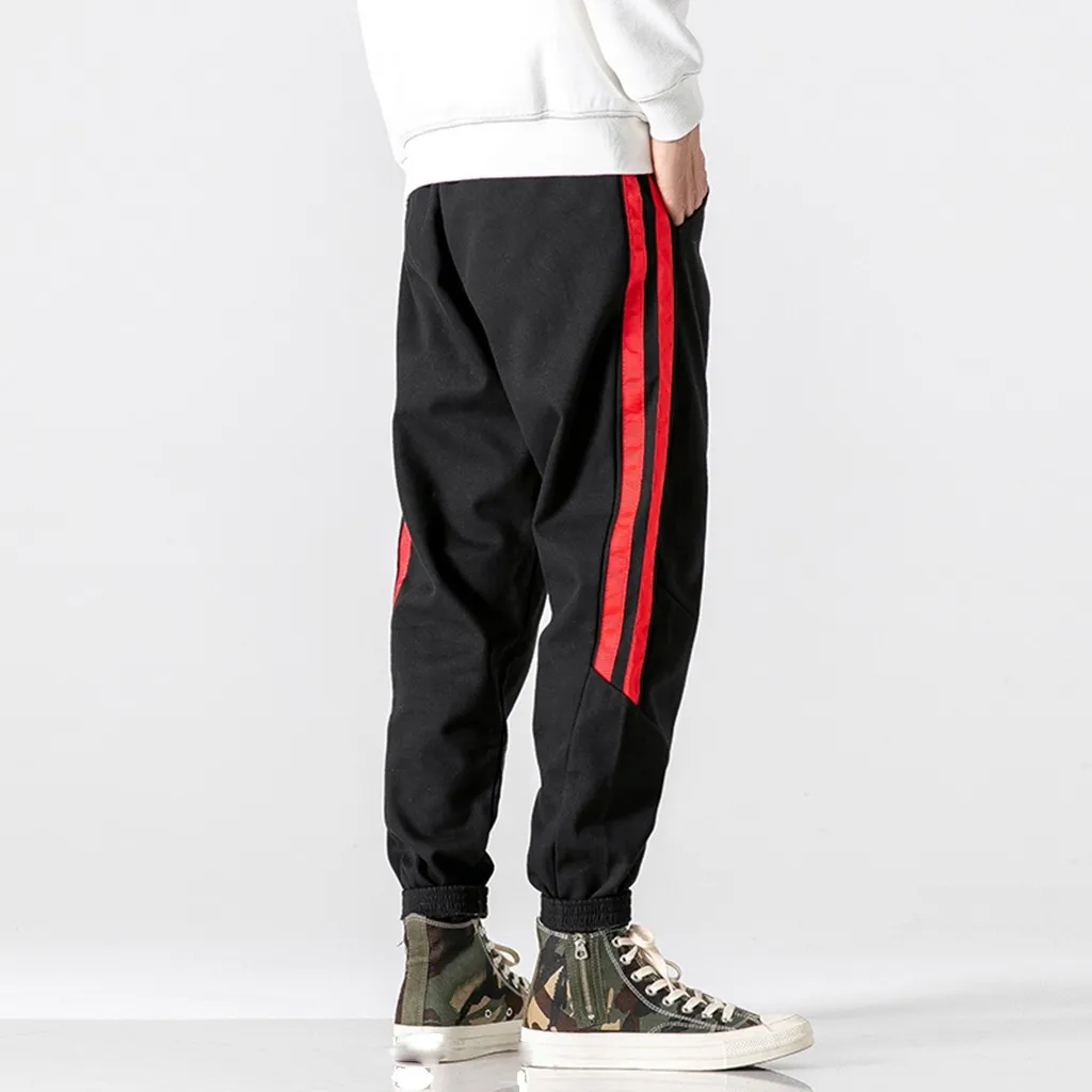 Мужская Уличная одежда pantaloni uomo spodnie meskie брюки мужские повседневные Модные свободные индивидуальные полосатые Простые спортивные брюки