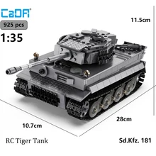

Cada Rc Tank 1:35 WW2 Tiger Tank MOC Military Armas Tank Model Kit Building Blocks WW2 German Military Remote Toys For Boys Gift