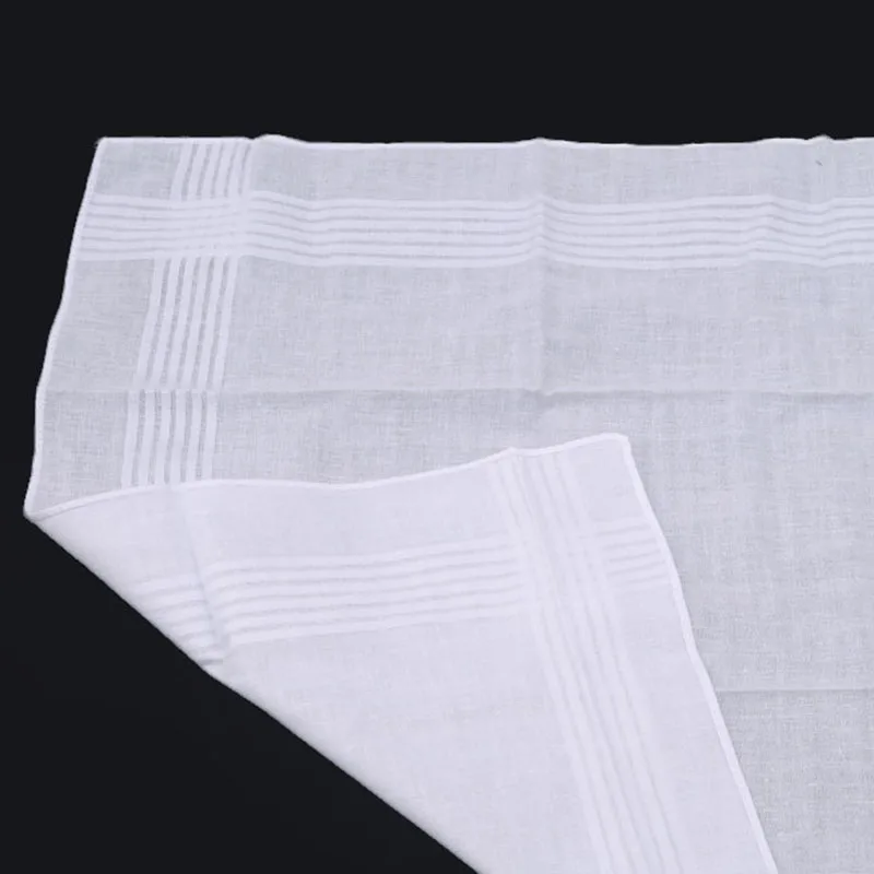  2019 12 Pcs Men Women 100% Cotton Handkerchiefs Soft Washable White Handkerchiefs Hand Towel