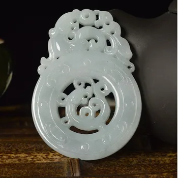 

Natural Emerald Hollow Dragon Jade Pendant Beads Necklace Charm Jewellery Fashion Hand-Carved Man Woman Luck Gifts Amulet New