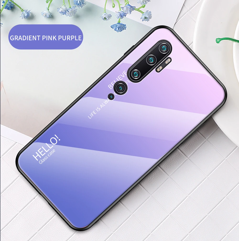 Чехол из закаленного стекла с градиентом для Xiaomi mi CC9 Pro mi 9 mi 8 Lite SE mi CC9E A3 9T Red mi K20 8A 7A Note 7 8T Защитная крышка