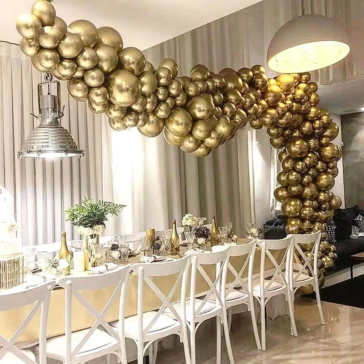 Balloon Garland Arch Kit-Gold Metallic Balloons 100 Pcs-Birthday Baby Shower Weeding Party Decorations