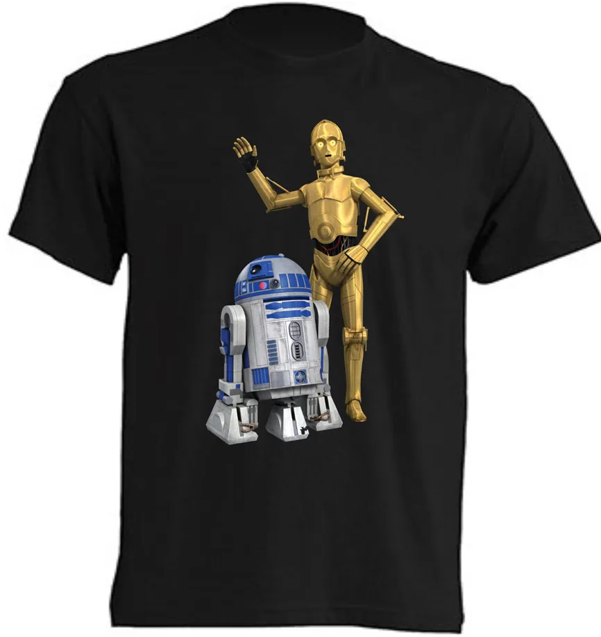 Camiseta-Star Wars R2D2 &amp C3Po-Футболка-nignos Y Adultos Повседневная футболка | Мужская одежда