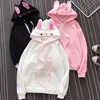 Pullover Cute Sweatshirt Rabbit Ear Hoodie 3xl Poleron Mujer 2022 Kangaroo Pocket Hoodie With Ribbon Solid Color Hoodie Women ► Photo 1/6