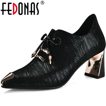 

FEDONAS Sexy Pointed Toe Ladies Boots Autumn Winter Kid Suede Leather 2020 Side Zipper High Heels Pumps Night Club Shoes Woman
