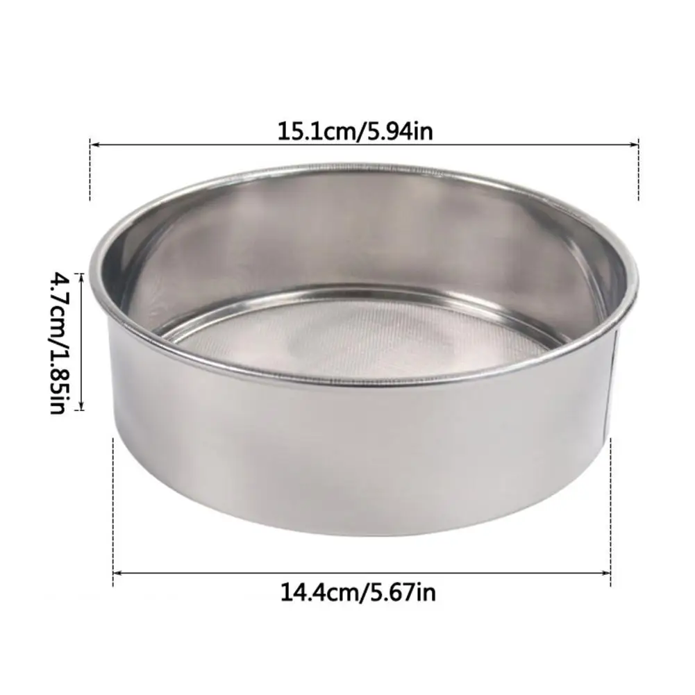 POHOVE 4 pcs Flour Sieve Stainless Steel Flour Sifter 40 Mesh Round Sifter for Baking Cake Bread 6 Inch 9.8 Inch 7.8 Inch 11.8 Inch 