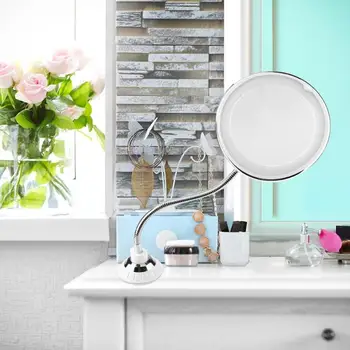 

360 Degrees 10X Folding Rotating Makeup Mirror LED Magnifying Vanity Mirror Bath Mirrors