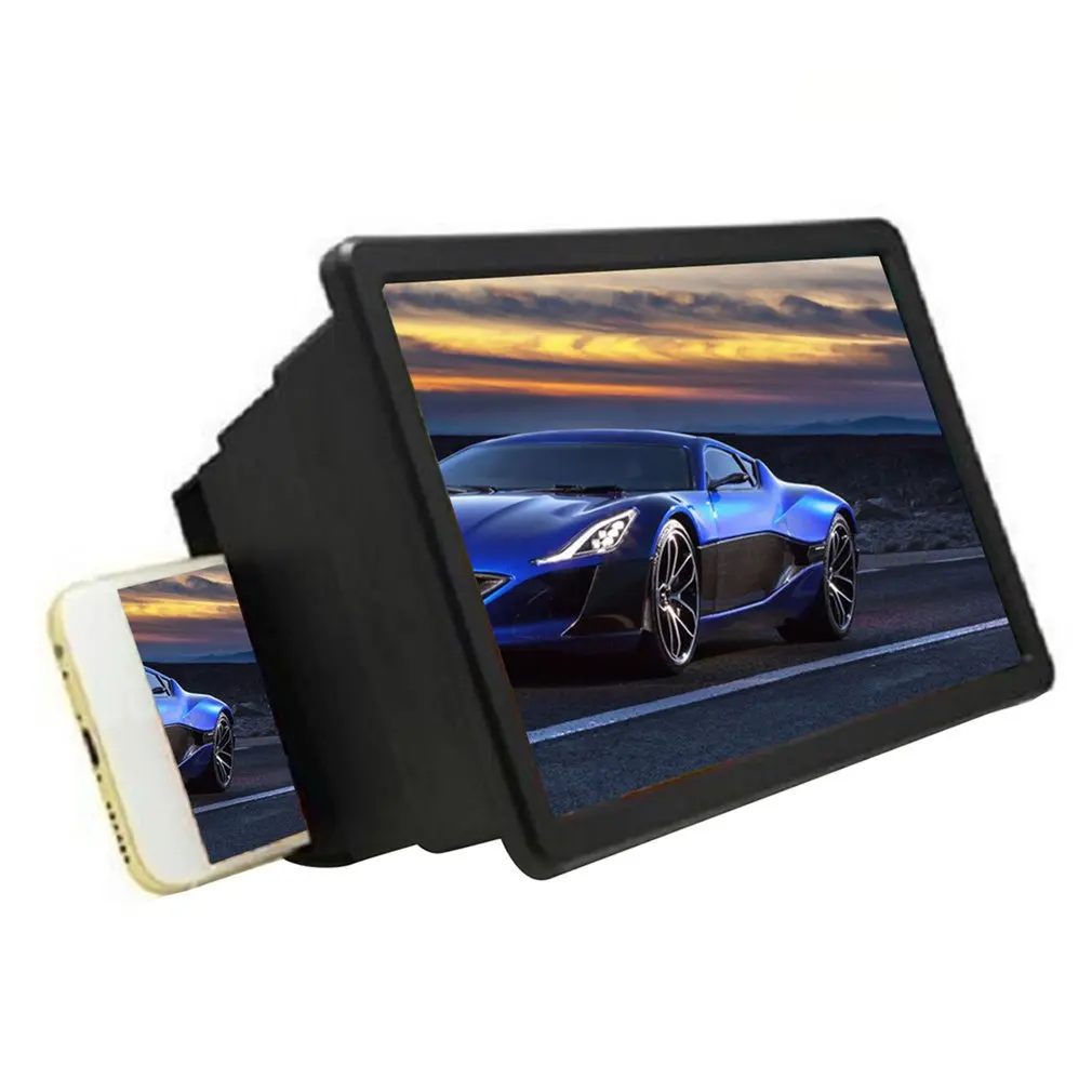 

3D HD Movie Video Amplifier With Foldable Holder Stand Cellphone Screen Magnifier / 3D screen eye protection bracket