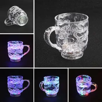 

Luminous Cup Wine Glass Cup Led Plastic Universal Health Cutlery Decoration Tableware Cool Tool Dragon Color Change