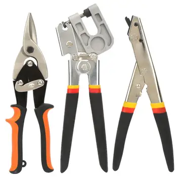 

Aviation Snips / Sheet Metal Shear / Stud Crimper Hand Tools Set with 10pcs PH2 Screw Bits Sheet Metal Shear