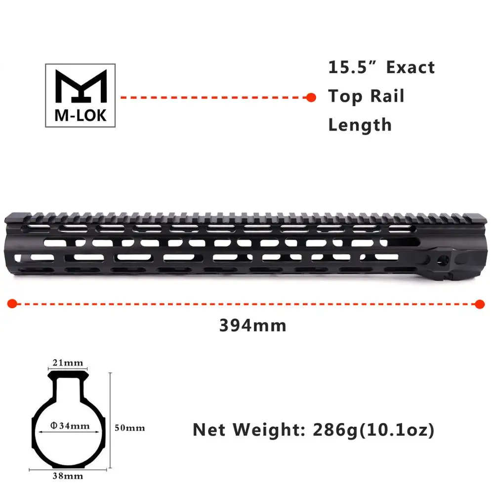 HG68P15.5M-BK 15," ar15 handguard free float mlok handguard M4 система крепления черный/синий/FDE/красный handguard airsoft mlok grip - Цвет: HG68P15.5M-BK
