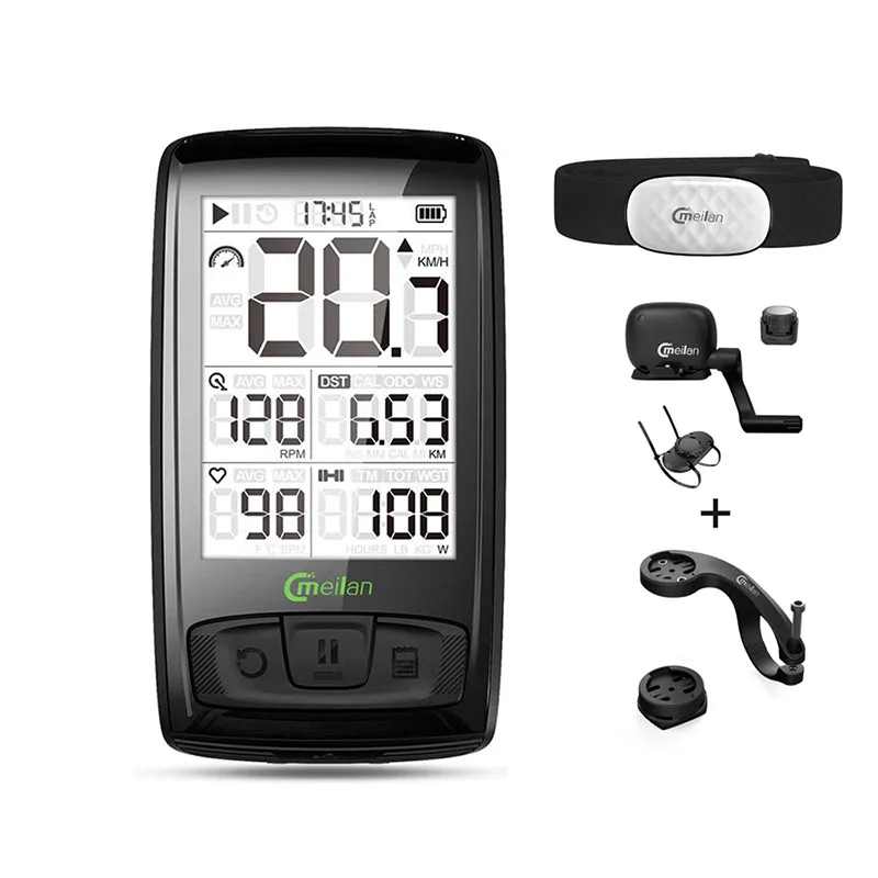 

Meilan M4 Wireless Bicycle Computer Cycling Speed & Cadence Sensor Bike Speedometer Odometer Support heart rate (not included)