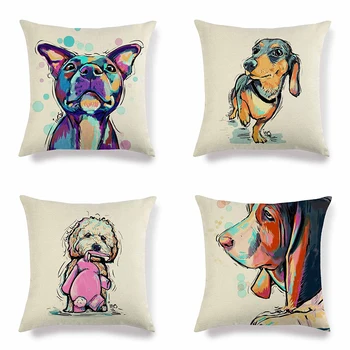 

Christmas pet's colorful dog home decoration cushion cover pillow cover pillow cover 45 * 45 cm sofa cushion decoration