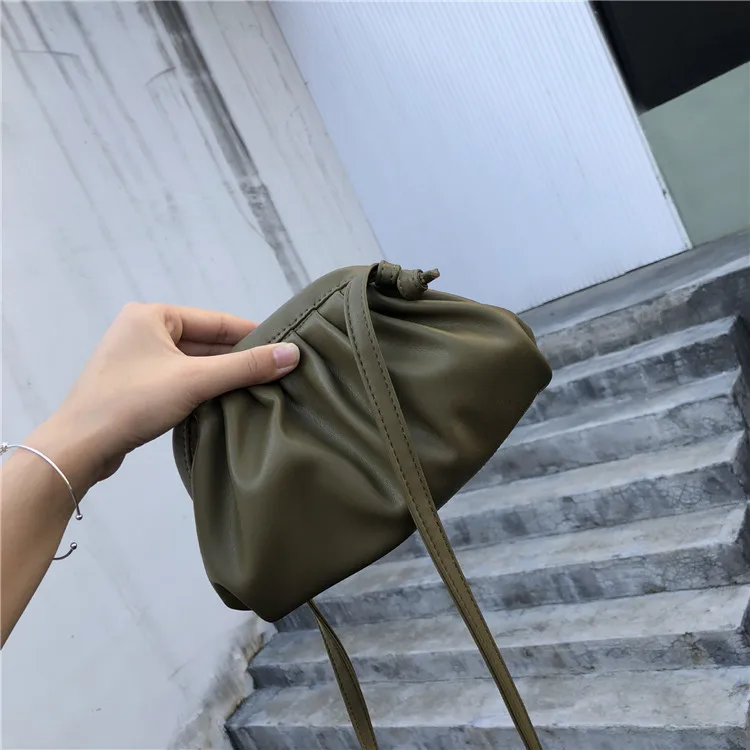 TOYOOSKY модная кожаная сумка с облаком мягкая мятая пельмень сумка через плечо роскошная сумка женская дизайнерская Горячая Сумка клатчи - Цвет: Green