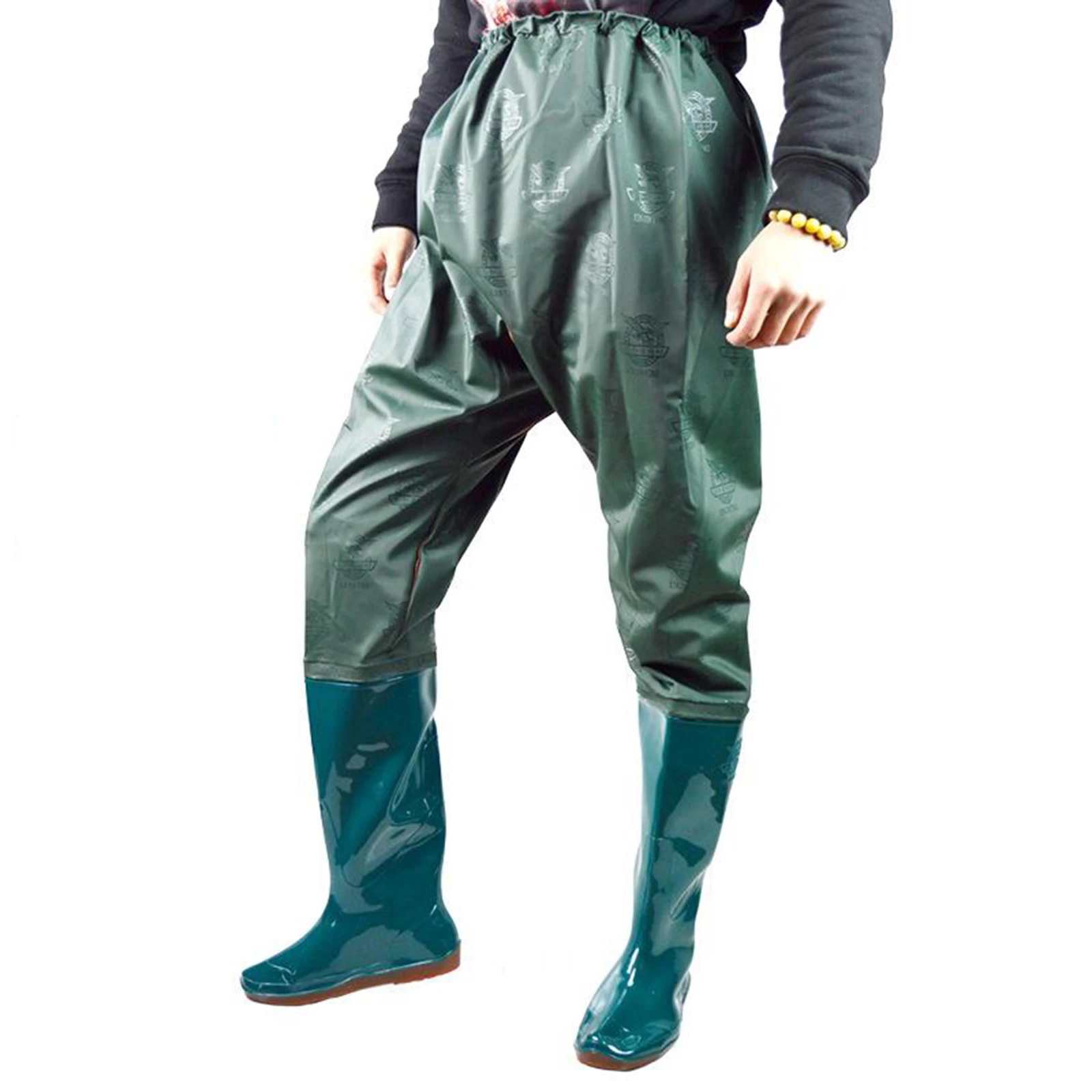Fishing Hip Waders Men Women Wading Pants Hunting Bootfoot Waterproof and PVC Wading Socks Boots Watertight Pants Trousers fishing waders